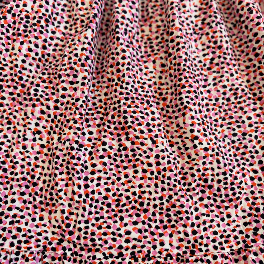 ELOQUII Elements Smocked Bodice Puff Sleeve Dress Pink Black Print 18 Chic - Picture 6 of 15